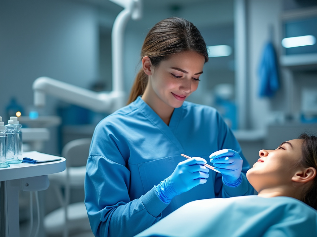 Dentist Wearing Gloves